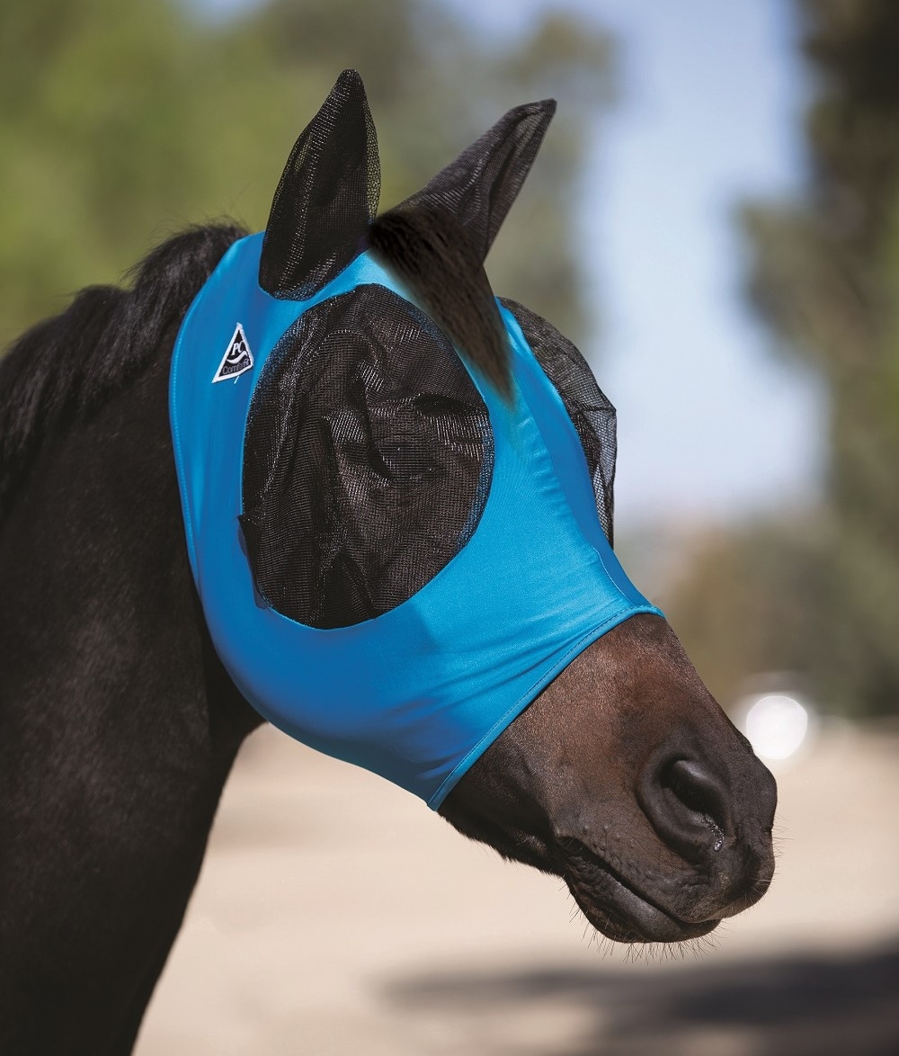 Comfort Fit Lycra Fluemaske med hul til pandelokken - Pacific Blue - Billede 2